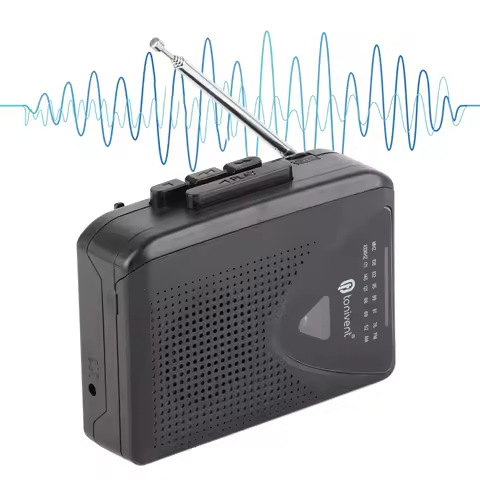 Lecteur cassette portable stéréo — radio AM/FM, châssis classique compact